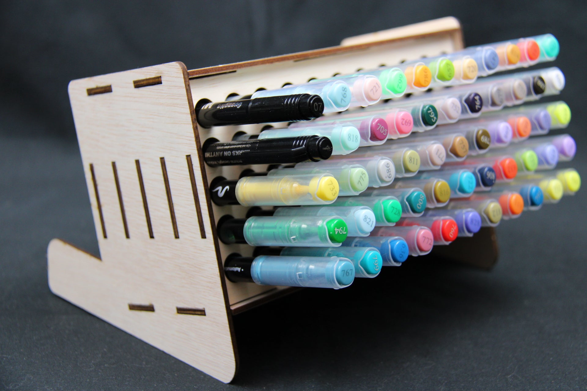 Houten stiften organizer voor guangna set van 55 stuks